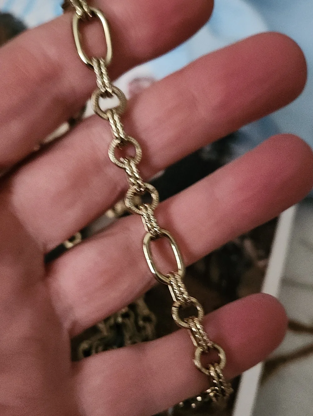 Dear Fawns Jewelry Gold-tone Vintage Brass Based Long Link Chain Necklace High Q